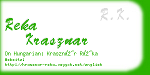 reka krasznar business card